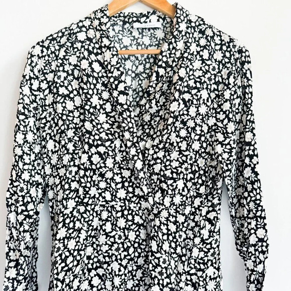 Samsoe Samsoe Black white Floral Mini Dress L - Picture 5 of 9